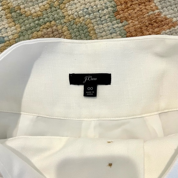 J.Crew White Linen Tailored Shorts - Picture 3 of 4